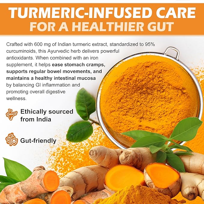 NEVISS Vegan Iron Gummy Vitamins for Women & Men - Carbonyl Iron 25 mg Vitamin C, A, B6, B12, Folate & Turmeric Extract 600 mg - Iron Supplement for Energy, Immune & Red Blood Cell Support, 120Cts