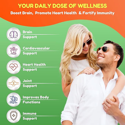 Vegan Omega 3 Gummies for Adults | No Fish Oil Burps | 60 Gummies | Plant Based w/Chia Oil, Algae | Omega 3 6 9 w/DHA, Vitamin C | for Brain, Cardiovascular & Immune Support Halal