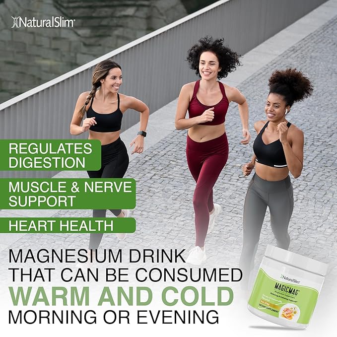 NaturalSlim Magicmag Pure Magnesium Citrate Powder Stress, Constipation, Muscle, Heart Health, and Sleep Support | Honey Chamomile Magnesium Supplement - 8oz Drink Mix (Solo)