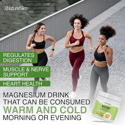 NaturalSlim Magicmag Pure Magnesium Citrate Powder Stress, Constipation, Muscle, Heart Health, and Sleep Support | Honey Chamomile Magnesium Supplement - 8oz Drink Mix (Solo)