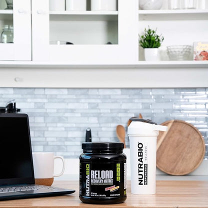 NutraBio Reload - Powerful Muscular Recovery Formula - Post-Workout Supplement - 3G Creatine - 8G BCAAs - 5G Glutamine - 30 Servings, Strawberry Lemon Bomb