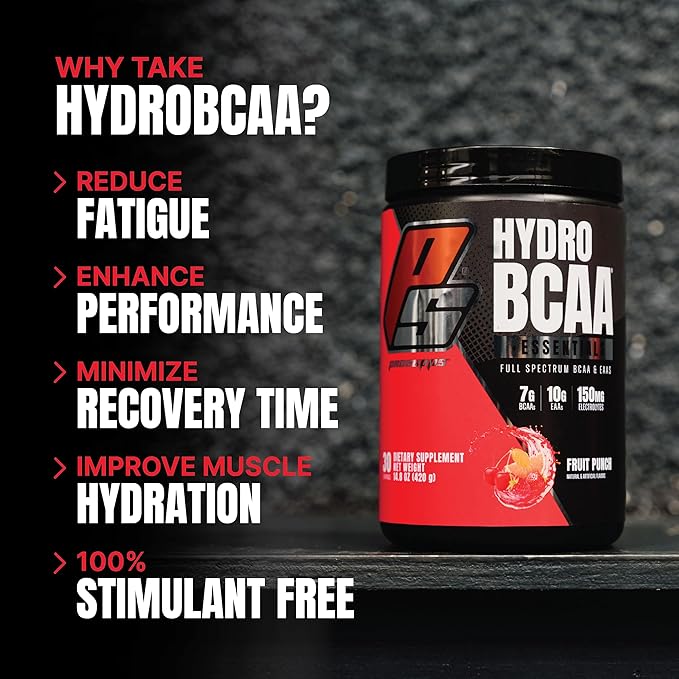 ProSupps HydroBCAA BCAA/EAA Full Spectrum Matrix, 7g BCAAs, 3g EAAs, 0g Sugar, 0g Carbs, (30 Servings, Fruit Punch Flavor)