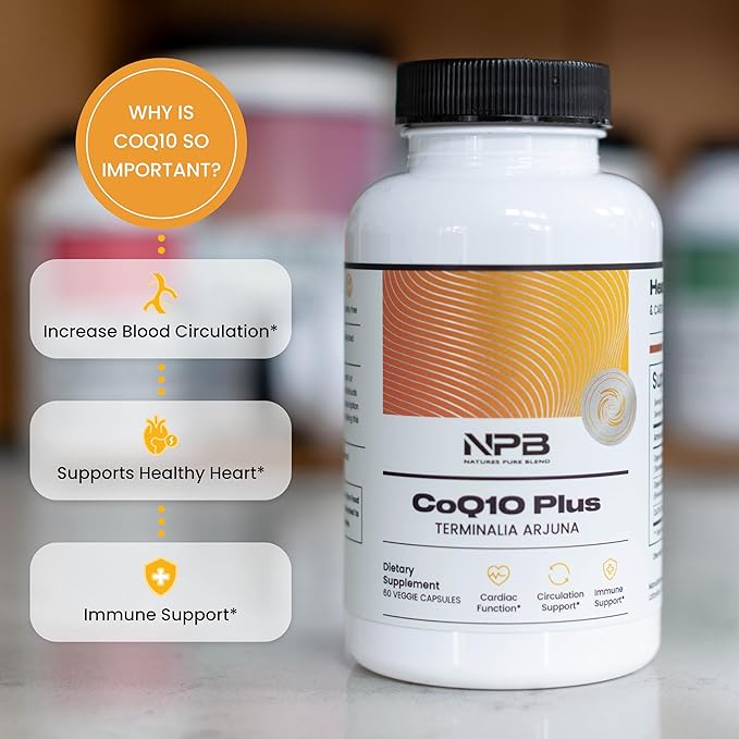 Nature's Pure Blend - COQ10 Plus: COQ10 Nutritional Supplements - Heart Health - Blood Pressure Support - Energy - Antioxidant - Circulation, Immune Support
