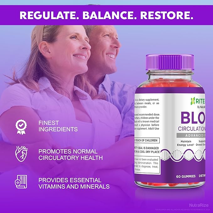 (5 Pack) RiteLyfe Gummies, Official Rite Lyfe Blood Gummies, All Natural Stabilizer to Maintain Stable Healthy Levels and Overall Wellness, Premium Formula RiteLyfe Gomitas Review (300 Gummies)