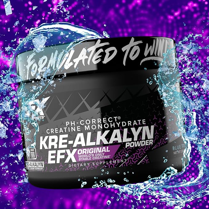 EFX Sports Kre-Alkalyn EFX Powder | pH Correct Creatine Monohydrate Powder Supplement | Strength, Muscle Growth & Performance | 55 Servings (Blue Frost)
