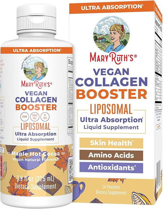 MaryRuth Organics Collagen Booster Liposomal, Sugar Free, Liquid Collagen Booster with Vitamin C, Vitamin E, Zinc, Copper & Silica, Skin Care & Joint Support Supplement, Vegan, Non-GMO, 7.6 Fl Oz
