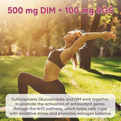 Liposomal DIM SGS Supplement 600 mg - DIM Supplement for Women & Men, Estrogen Supplements Contains Sulforaphane Glucosinolate, Pomegranate Fruit - Support Detox and Antioxidant (1 Pack)
