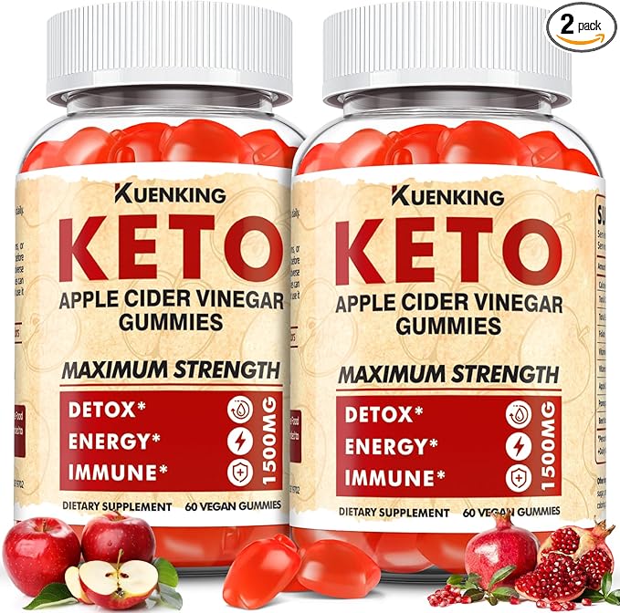 Keto ACV Gummies Advanced Formula, Apple Cider Vinegar Gummies Formulated with Pomegranate Beet Juice Powder B12, 1500MG Vegan Non GMO (120 Count)