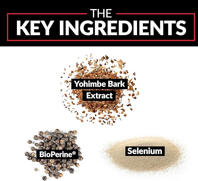 Force Factor Yohimbine Supplement for Men, Yohimbe Bark Extract with Superior Absorption to Enhance Performance, 6mg Yohimbine Bark Pills with Key Natural Ingredients, 30 Count (Pack of 4)