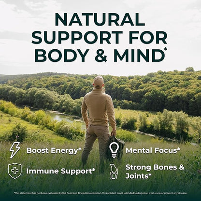 Grass Fed Beef Liver Capsules w/ Lions Mane for Energy, Focus & Memory | Grassfed Beef Liver Supplement Supports Full Body Wellness | Beef Organs Supplement for Men - Freeze Dried | 30 Serving-120 Cnt