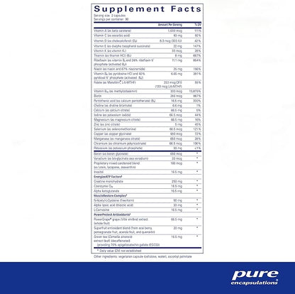 Pure Encapsulations Athletic Nutrients | Multivitamin/Mineral Complex for Exercise Performance and Training* | 180 Capsules