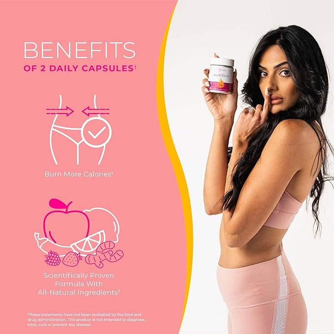 One Sol Fat Burner for Women, Natural Metabolism Booster, Burn More Calories, Boost Energy & Mood, Curb Appetite & Stop Cravings, No Crash or Jitters, All-Natural Ingredients, Gluten & Soy Free