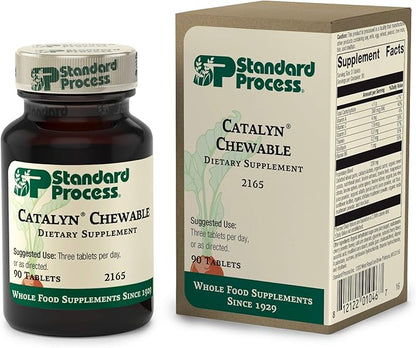 Standard Process Catalyn Chewable - Foundational Support for General Wellbeing with Vitamin D, Vitamin C, Vitamin A, Thiamine, Riboflavin, Vitamin B6, Magnesium Citrate, and More - 90 Tablets