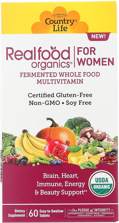 COUNTRY LIFE Organic Realfood Multivitamin for Women 60 Count, 60 CT