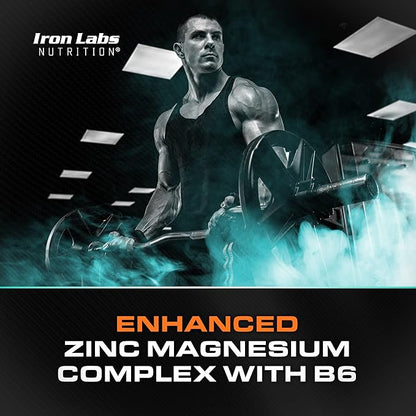 Iron Labs ZM6 - High Strength Zinc and Magnesium Supplement - 360 Vegetarian Capsules (6 Month Supply) - Super Enhanced Zinc Magnesium Aspartate and B6 Complex