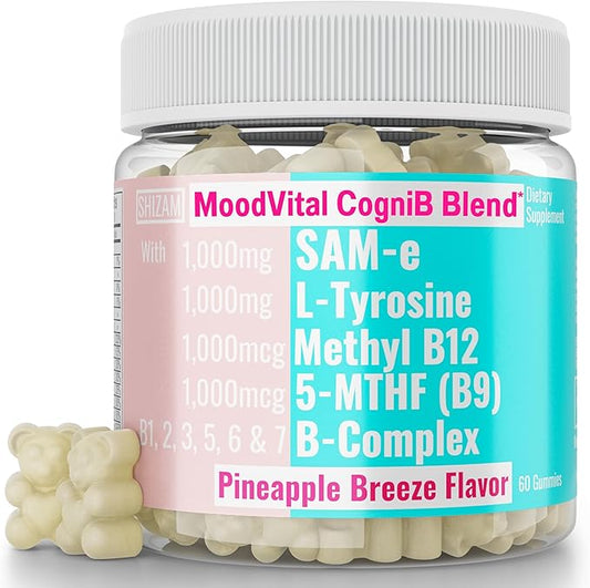 SAM-e & L-Tyrosine Gummies 1000mg Each & Vitamin B-Complex w Methyl B12 & 5-MTHF, Supplement/Supplements Capsules Powders Pills Alt, 1000 750 500 400 250 mg Same Ltyronise Ltyrosine 400mg 500mg 750mg