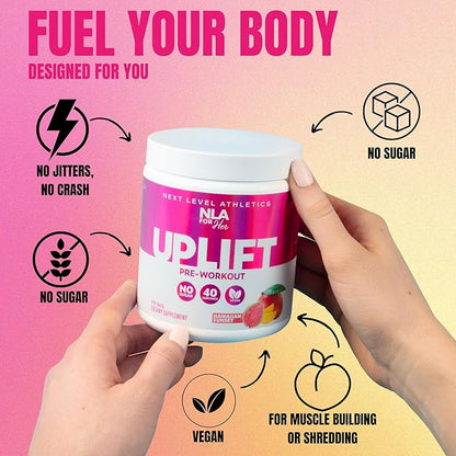 Uplift Pre-Workout for Women (30 Servings) -Hawaiian Sunset -Provides Clean/Sustained Energy, Supports Athletic Performance, Fast Twitch Muscle Fiber Activation Endurance (Caffeine, Vegan, GF, 15 Cal)