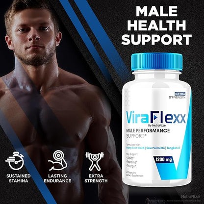 (2 Pack) ViraFlexx for Men, ViraFlex Pro Capsules, Male Performance Support 500mg, All Natural Dietary Supplement to Support Overall Health, Vira Flexx Reviews (120 Capsules)