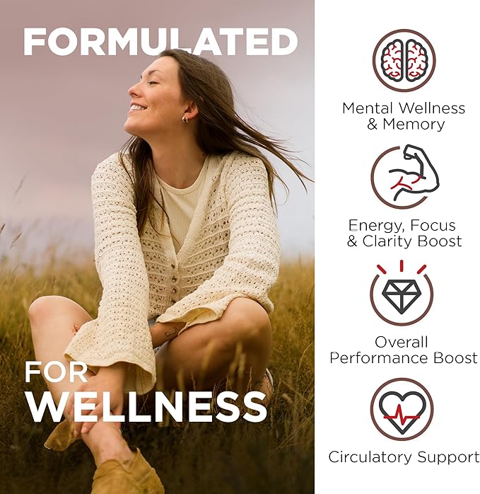 Nutrivein Korean Red Panax Ginseng 1600mg - 120 Capsules - High Potency for Energy, Focus, Performance, Vitality & Immune Support - for Men and Women