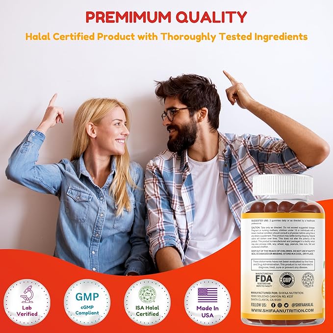 Halal Multivitamin Gummies for Women & Men | Immune & Overall Wellness | 90 Delicious Gummy Vitamins (45-Day Supply). Non-GMO & Vegetarian Essential Halal Vitamins w/ Folate, Zinc, B12, Biotin & More