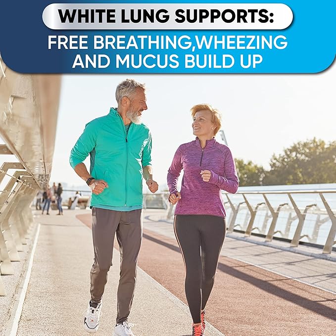 White Lung by NutraPro - Lung Cleanse And Detox.Support Lung Health. Supports Respiratory Health. 60 Capsule - Made in GMP Certified Facility.
