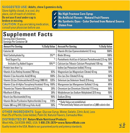 Nature Made Advanced Multivitamin Gummies for Him with Magnesium Citrate, Calcium & All 8 B Vitamins, Multivitamin for Men, 90 Gummies, 30 Day Supply