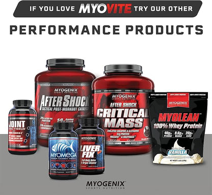 Myogenix Myovite Multivitamins for Athletes - High Performance Vitamins For Men and Women Athletes, Easy-to-Swallow Daily Vitamins (44 Packets/Box)