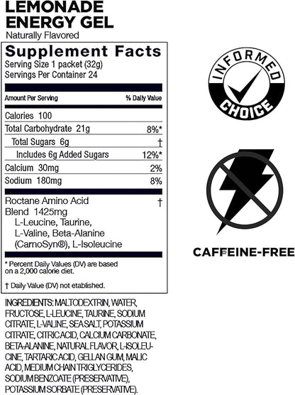 GU Energy Roctane Ultra Endurance Energy Gel, Vegan, Gluten-Free, Kosher, and Dairy-Free On-The-Go Sports Nutrition for Running, Biking, Hiking or Skiing, 24-Count, Lemonade