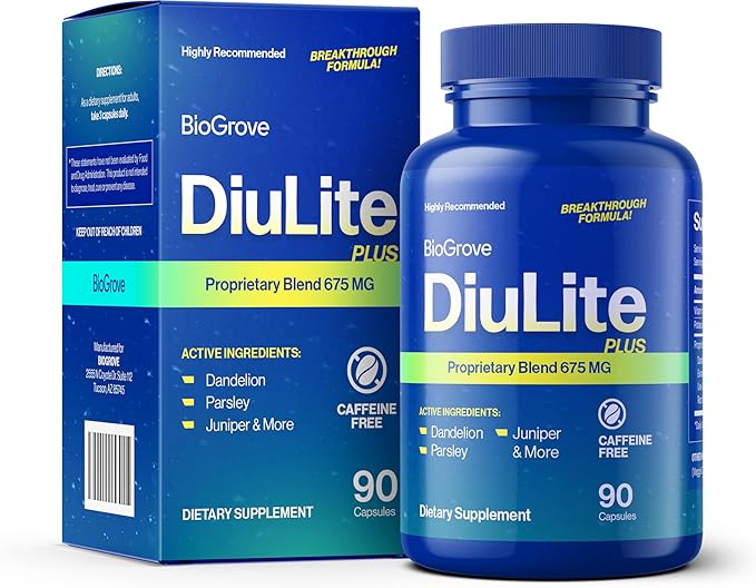 Water Pills for Swollen Feet & Legs (Easy-to-Swallow) Reduces Water Retention, Puffiness Without Side Effects - Top Value & Quality for Water Weight Loss - Diulite Will Have a Fast Effect on Your Body