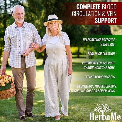 Blood Circulation Supplement, 120 Capsules, Supports Leg Vein, Heart, Vessels and Cardiovascular Health with Niacin, L-Arginine, Ginger, Cayenne Pepper, Hawthorn, Diosmin, Blood Flow Pills