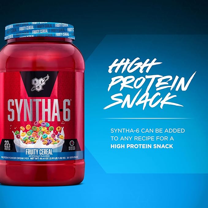 BSN SYNTHA-6 Whey Protein Powder with Micellar Casein, Milk Isolate, Fruity Cereal, 28 Servings (Packaging May Vary)