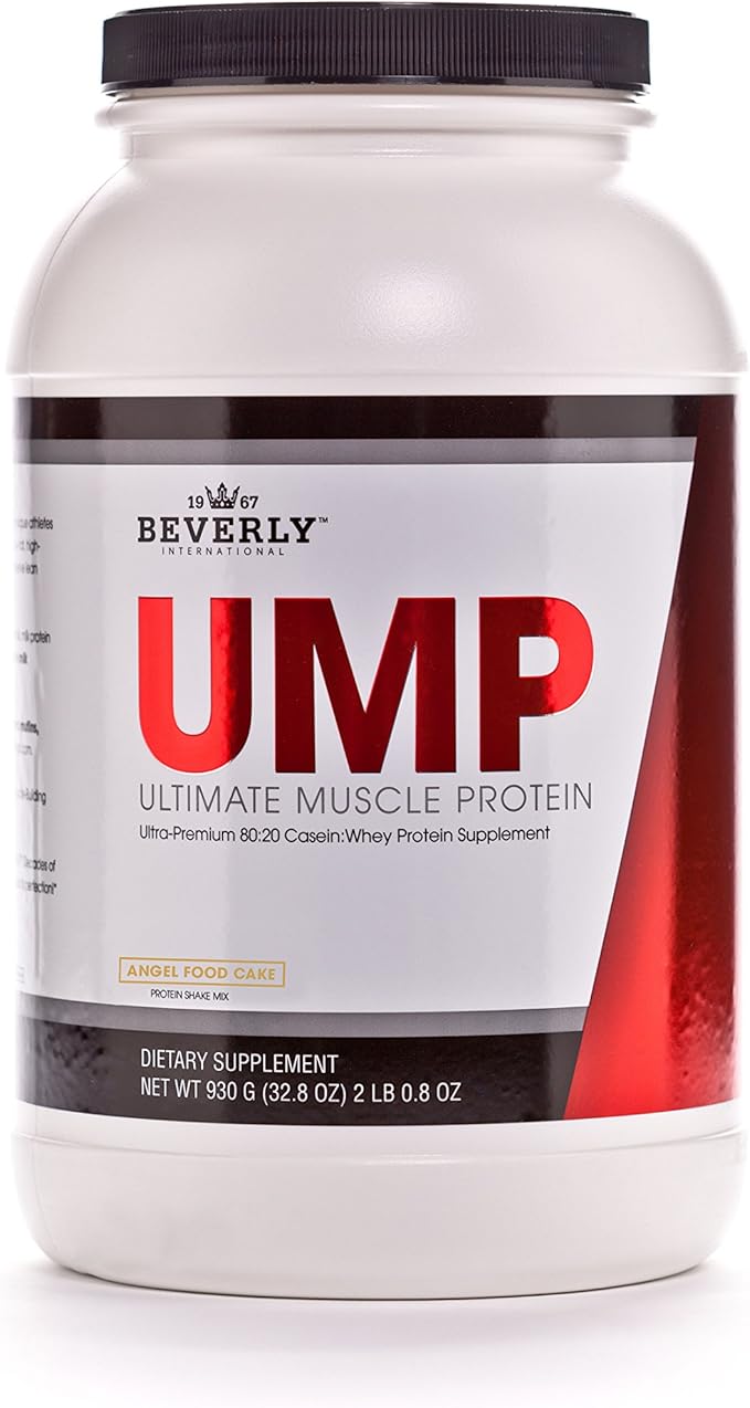 Beverly International UMP Protein Powder, Angel Food Cake. Unique Whey-Casein Ratio Builds Lean Muscle. Easy to Digest. No Bloat. (32.8 oz) 2lb .8 oz