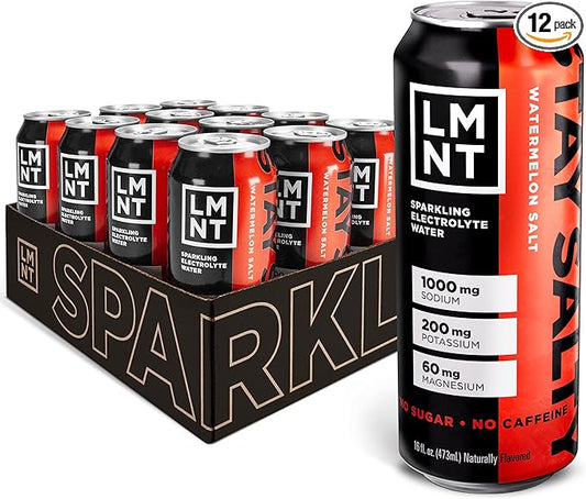 LMNT Sparkling Electrolyte Drink - Watermelon Salt | 12-Count