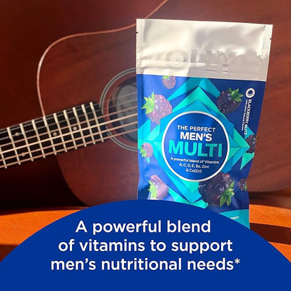 OLLY Men's Multivitamin Gummy, Immune Support, Vitamins A, C, D, E, B, Lycopene, Zinc, BlackBerry, 60 Day Supply - 120 Count