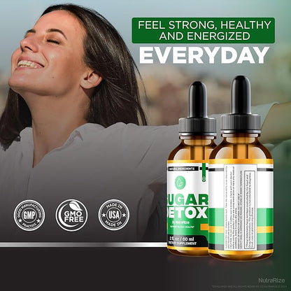 Sugar Detox, Sugar Detox Drops, 21-Day Sugar Detox Challenge, All-Natural Liquid Cleanse for Beginners, Premium Blood Formula Gotas Reviews (30 Servings)