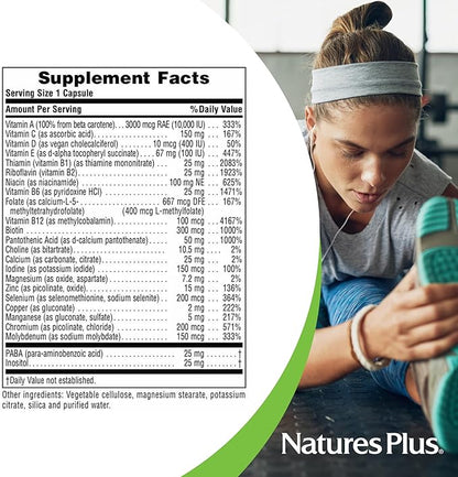 Natures Plus Ultra One Iron Free - 90 Easy to Swallow Capsules - High Potency Once Daily Multivitamin & Mineral Supplement - Natural Energy - Vegetarian, Gluten-Free - 90 Servings