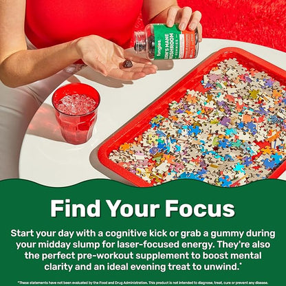 Fungies Lion's Mane Mushroom Gummies, Mixed Blueberry & Strawberry Flavor - Mushroom Supplement Gummy for Adults & Children Supports Brain Health, Cognitive Function, Focus, Memory & Mood, 60 Servings