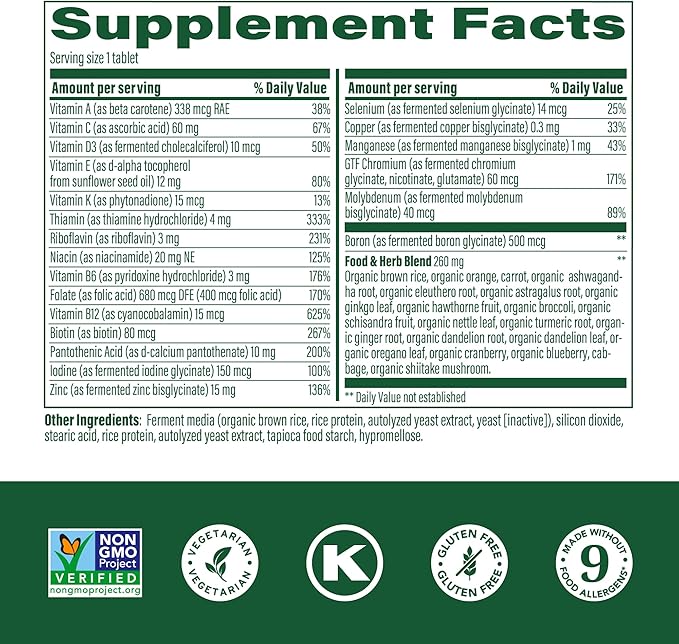 MegaFood Men's 40+ One Daily Multivitamin for Men with Vitamin B, Vitamin D3, Selenium, Zinc & Real Food - Immune Support, Energy Metabolism, and Muscle & Bone Health – Non GMO; Vegetarian - 30 Tabs