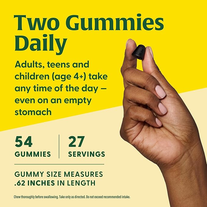 MegaFood Elderberry Immune Support Supplement - Vegan Elderberry Gummies for Adults - Made with Zinc and Real Food - Pectin-Based, Gluten-Free, USDA Organic - 54 Gummies, 27 Servings