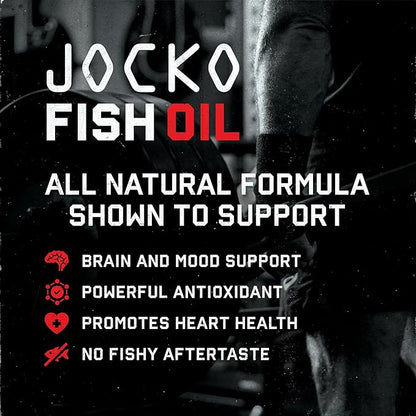 Jocko Fuel Omega 3 Fish Oil Supplement - Burpless Fish Oil 2000mg Omega 3 Fatty Acid Supplement Powerful Antioxidant with Astaxanthin - Supports Brain, Heart, & Mood (60 Capsules) (30 Day Supply)