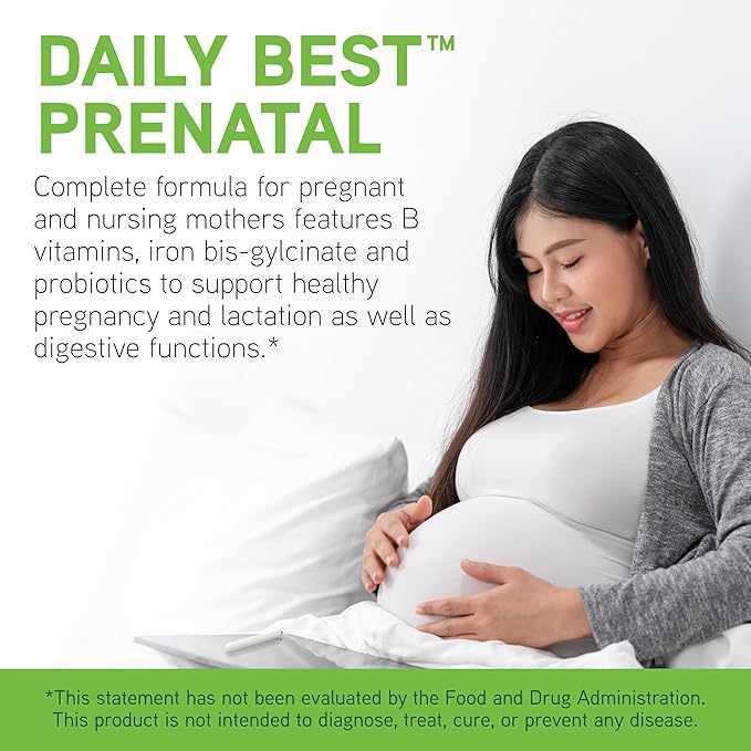 DAVINCI Labs Daily Best Prenatal with Probiotics - Prenatal Multivitamin & Multi-Mineral - Helps Support Prenatal Health with Folate, Choline, Iron & More* - 60 Capsules (30-Day Supply)