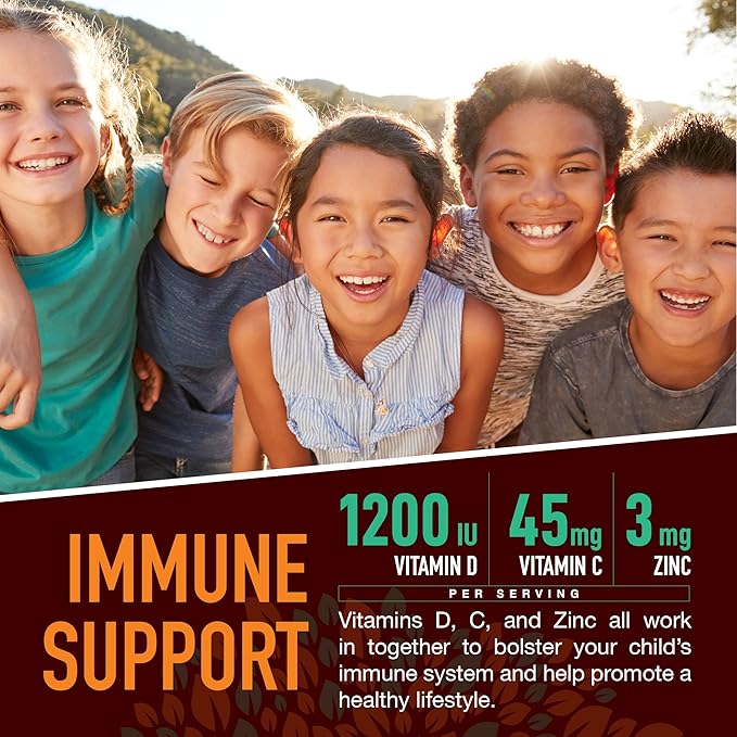 Strong Earth- Organic Multivitamin Gummies for Kids- Gummy Vitamins & Minerals Including Vitamin A, C, D3, E, B6 & Zinc - Chewable Multi Vitamin Gummies with Immune Support for Boys and Girls (60)