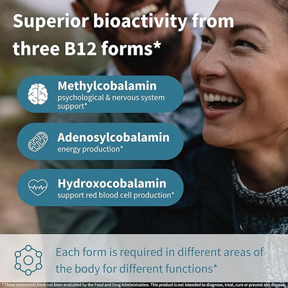 Super B12-Complex 5000mcg, Sublingual Spray, Methylated Vitamin B12, High Strength Methylcobalamin, Adenosylcobalamin & Hydroxocobalamin, Natural Cherry Flavor, 45 Servings, Vegan, by Igennus