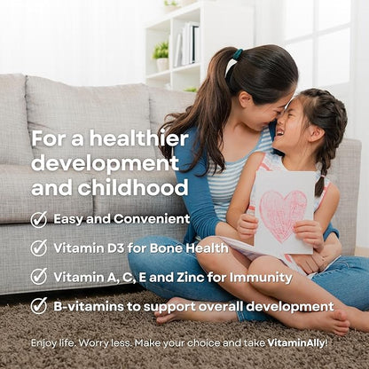 Liposomal Kids Liquid Multivitamin | Non-GMO | Clean | Sugar Free | Gluten Free | Organic Berry Flavors | Immune Support | Bone Health | Overall Wellness | 30 Servings | 3 fl oz