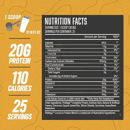 Huge Supplements Vegan Protein Powder - Cinnamon Crunch - Superior Plant-Based Protein Powder, 20g Protein Per Serving, Gluten Free