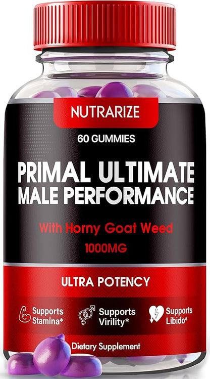 Primal Ultimate Gummies, Official PrimalUltimate Performance Supplement, The Key to Regain Confidence, Premium Gummy, Official Prime Ultimate Reviews (60 Gummies)