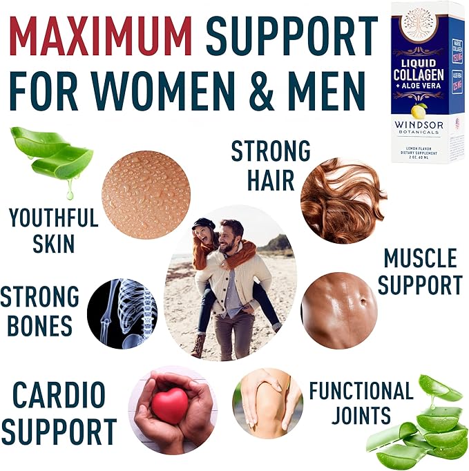 Colageno Hidrolizado para Mujer - Colágeno Líquido para Mujeres con Suplemento de Aloe Vera - 750MG Péptidos de Colágeno Marino 125mg Aloe Vera - Colágeno de Pescado Líquido - 60ml Gotas de Colágeno