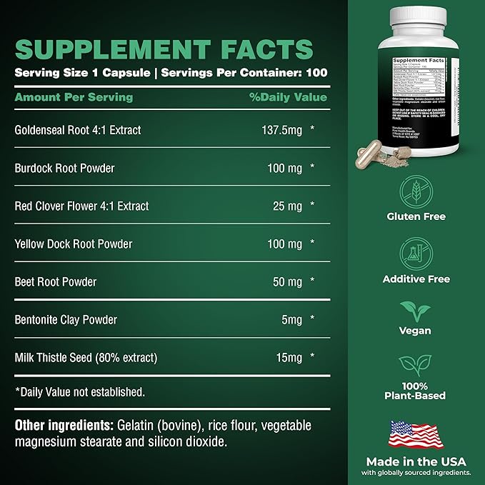 Extra Strength Fast Acting 7-in-ONE Advanced Formula - Full Body Cleanse - Detox & Liver Cleanse - Detox & Liver Repair, All Natural Toxins Remover, Healthy Cleansing Support for Liver (30 Capsule)