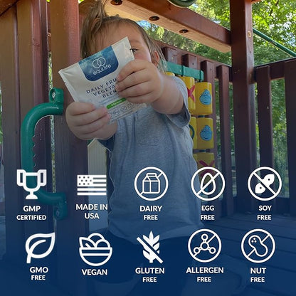 Equilife - Daily Fruit & Vegetable Blend, Fruits and Vegetables Supplements, Vitamin C, 9 Essential Amino Acids, Promotes Energy, Low-Sugar, Easy-to-Use, Vegan, Non-GMO (Crisp Apple, 30 Servings)