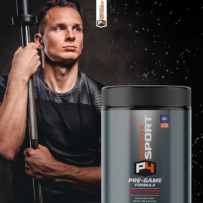 Proven4 Pre Workout Powder for Men and Women with Creatine - Beta Alanine - Caffeine, NSF Certified preworkout Energy Supplement Fruit Punch 30 Servings